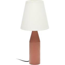 Kave Home - Boada metalen tafellamp met terracotta geschilderde afwerking