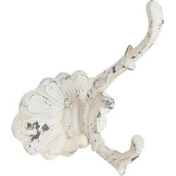 Clayre & Eef Wandhaak  10x10x13 cm Wit Ijzer Rechthoek Kapstok
