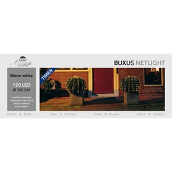 Led buxusnet verlichting met timer warm wit 120 cm - kerstverlichting lichtnet