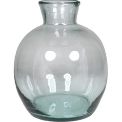 Eco bloemenvaas/vazen van glas D18 cm en H18 cm - Vazen