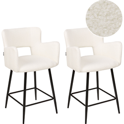 SANILAC - Barkruk set van 2 - Crème - Bouclé