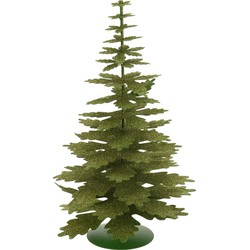 Kerstdecoratie kerstboom groen/eikenblad 35 cm - Kunstkerstboom