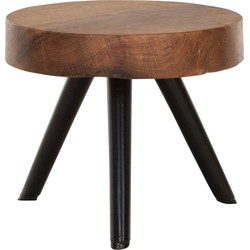 MUST Living Coffee table Disk small, 3 legs, 10 cm top,± 35xØ40 cm, natural teakwood