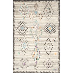 Safavieh Moroccan Inspired Indoor Hand Knotted Area Rug, Kenya Collection, KNY826, in Natural & Multi, 152 X 244 cm