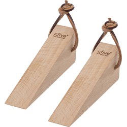 5five Deurwig - 2x stuks - deurstoppers - hout - 12 cm - deurstoppers - Deurstoppers