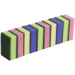 Schuursponjes - 10x - gekleurd - 9 x 6 x 3 cm - schoonmaak - Schuursponzen