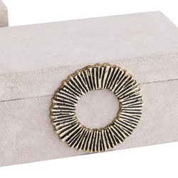 PTMD Opbergbox Hazael - 36x25x13 cm - Suede - Beige