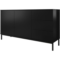 Meubella Dressoir Queen - Mat Zwart - 150 cm