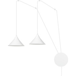 scandinavische hanglamp Abramo Wit 2-lichts