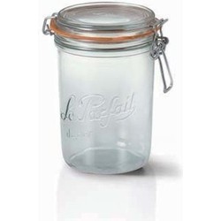 4x Luchtdichte weckpot transparant glas 1 liter - Weckpotten