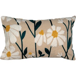 Clayre & Eef Kussenhoes 30x50 cm Beige Polyester Bloemen