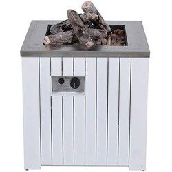 Cozy Living sfeerhaard Faro mat white aluminium 80x80 cm