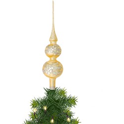 Kerst piek van glas goud ijslak H30 cm - kerstboompieken