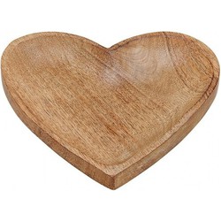 Serveerplank hart vorm - 20 cm - mangohout - dienblad - serveren - Dienbladen