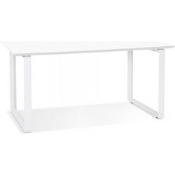 Groot recht directiebureau GIMINI 180x90x755 cm Wit