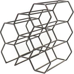 Wine Rack - Metal - Black - 6 bottles - 28x19x29cm