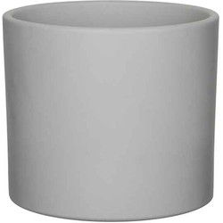 Mica Decorations era ronde bloempot lichtgrijs mat maat in cm: 14 x 17