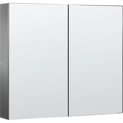 Beliani NAVARRA - Badkamerkast met spiegel-Zilver-Multiplex