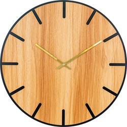 Menton Wall Clock - Wall clock in natural wood structure Ã˜40 cm