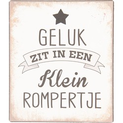 Clayre & Eef Tekstbord  13x15 cm Beige Metaal Rechthoek Wandbord