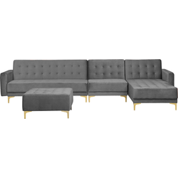 Beliani ABERDEEN - Modulaire Sofa-Grijs-Fluweel