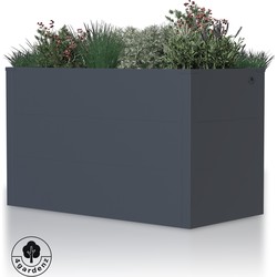 4gardenz® Plantenbak Rechthoek Metaal voor Buiten met Verhoogde Bodem - 100x50x60 cm - Antraciet