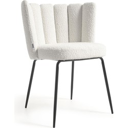 Kave Home - Aniela chair in white sheepskin and metal with black finish