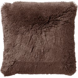 Dutch Decor FLUFFY - Sierkussen 60x60 cm - superzacht - XL kussen - Chocolate Martini - donkerbruin - Dutch Decor