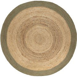 Rond vloerkleed Jute Naturel/Groen