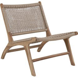 Stoel Rotan Naturel - Zithoogte 40cm - Stoel Derby Teak