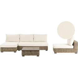 Beliani VARALLO - Loungeset-Wit-Rotan