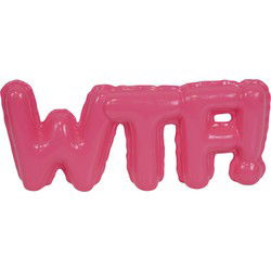 Ornament - 'WTF!' - Ceramics - Neon Pink - 25x3,5x10cm