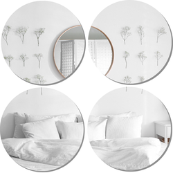 MISOU Plakspiegel - Zelfklevende - Spiegel - Rond - Wandspiegel - Groot - Rond - Set van 4 - 30x30cm - Wanddecoratie - Miroir Mural