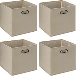 5Five Opbergmand/kastmandje - 6x - Taupe - 31 x 31 x 31 cm - 29L - Opbergmanden