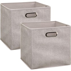 Set van 4x stuks opbergmand/kastmand 29 liter beige linnen 31 x 31 x 31 cm - Opbergmanden