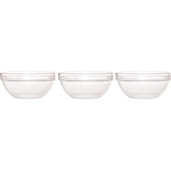 3x Salade serveerschalen glas 26 cm - Saladeschalen