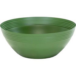 Mega Collections Bloempot/plantenpot schaal - zink - groen - D30 x H12 cm - Plantenpotten