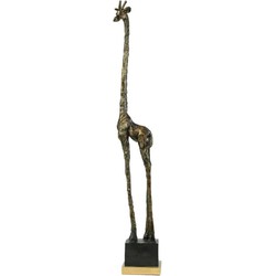 Liviza Giraffe beeldje - Decoratie giraf op standaard - 110 cm - Kunsthars - Rond
