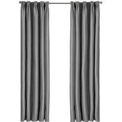 Larson - Luxe geweven blackout gordijn - met haken - 1.5m x 2.5m - Donkergrijs