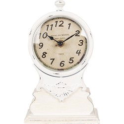 Clayre & Eef Staande Klok 14x6x23 cm Wit Hout