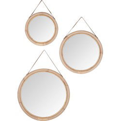 MUST Living Mirror San Jose, set of 3,L - Ø52 cm / M -Ø42 cm / S - Ø32 cm