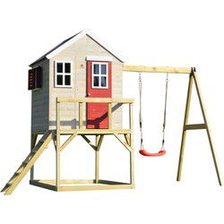 Wendi Toys WTM23 Houten paalwoning Zebra met Schommel - 192x350x242cm