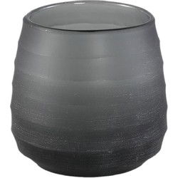 PTMD Windlicht Nadah - 11x11x11 cm - Glas - Grijs