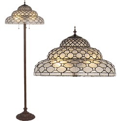 LumiLamp Tiffany Vloerlamp  Ø 52x166 cm  Transparant Glas Kunststof Rechthoek Staande Lamp