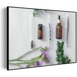 Muurwerken Akoestisch Schilderij - Beautysalon Planten Marmer - Geluidsdempend Wandpaneel - Wanddecoratie - Geluidsisolatie - BASIC (AW 0.65) XL (120x86)