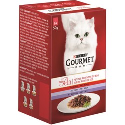 Mon petit kleine porties met rund, met kalf, met lam 6x50g kattenvoer - Gourmet