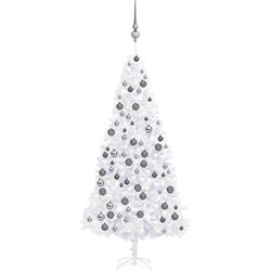 Prolenta Premium Kunstkerstboom met LED's en kerstballen 300 cm wit