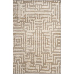 Safavieh Modern Abstract Indoor Woven Area Rug, Amsterdam Collection, AMS106, in Ivory & Mauve, 155 X 229 cm