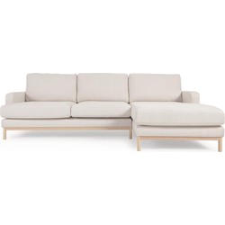 Kave Home - Mihaela 3-zitsbank met chaise longue rechts in wit micro-bouclé 264 cm