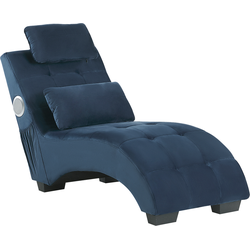 Beliani SIMORRE - Chaise longue-Blauw-Fluweel